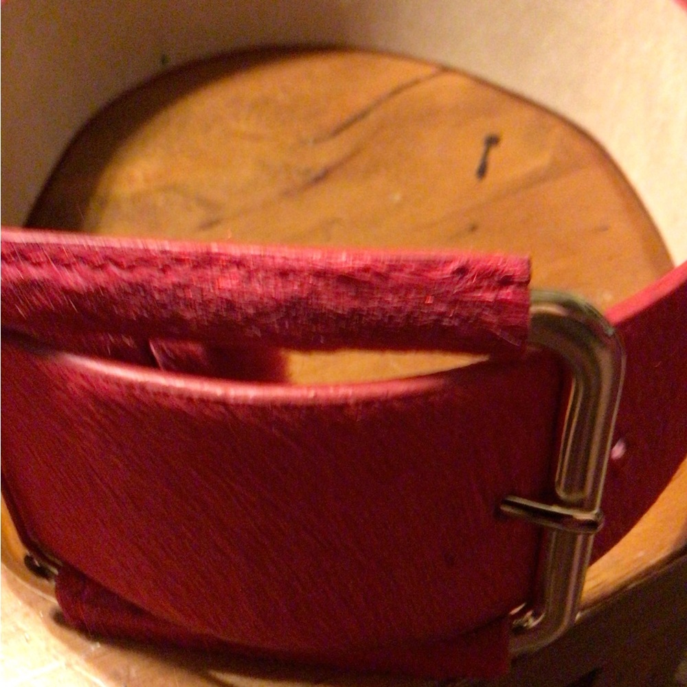 Vintage Red Calf Hair Belt